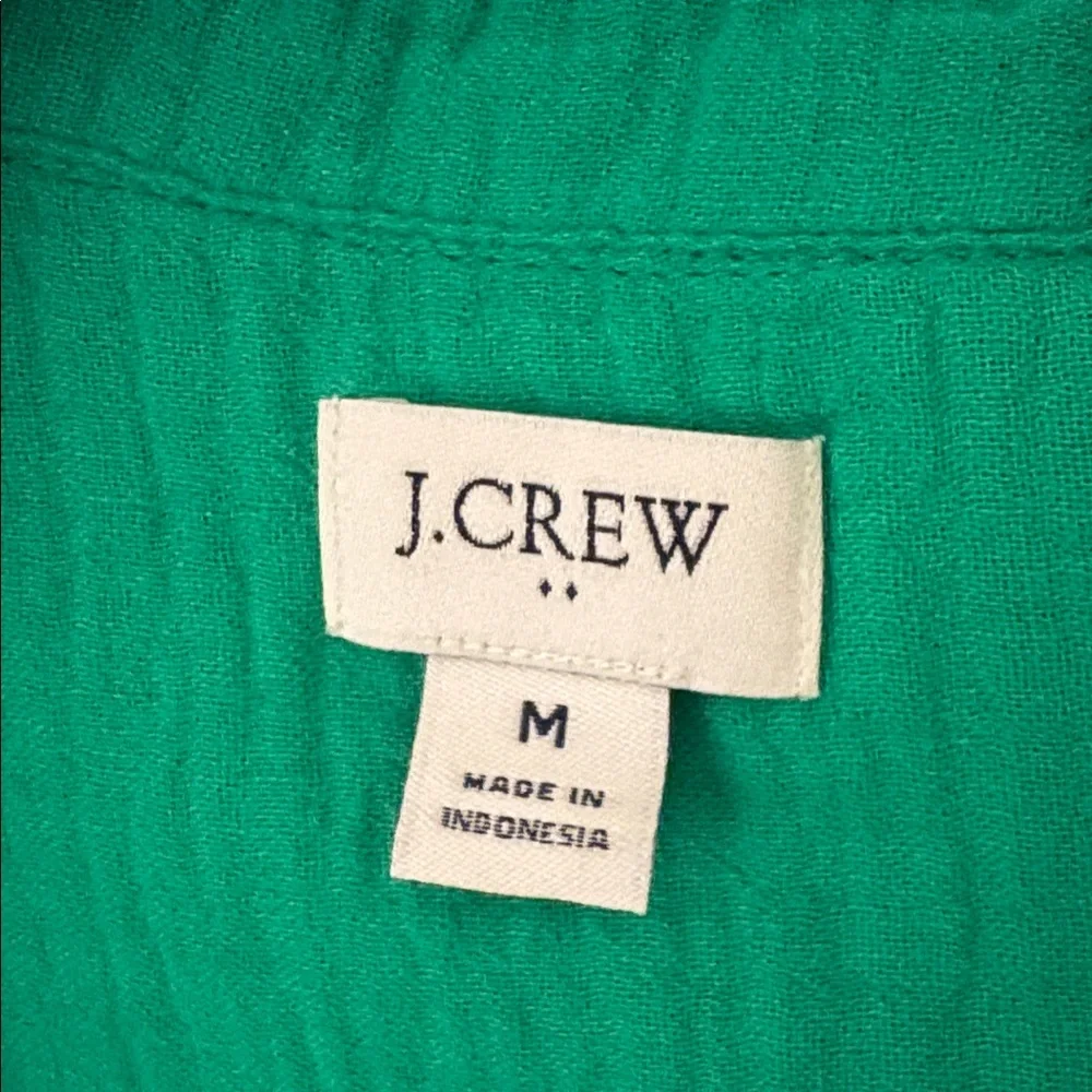 J.Crew Gauze button up shirt Medium Kelly Green - Picture 2 of 4